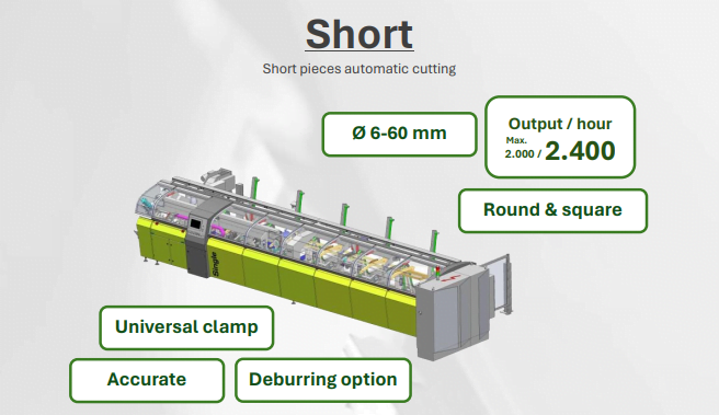 Short industrial cutting machine