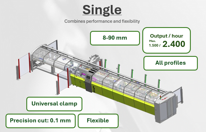 Single industrial cutting machine